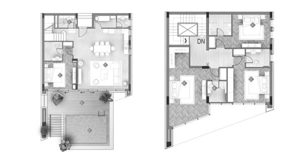 Villa floor plan, 4 bedrooms in MOONSTONE No. 11011 (2D)